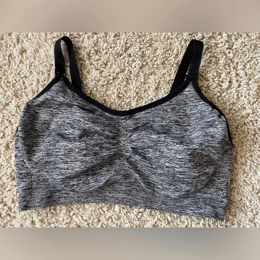 Motherhood maternity Seamless Nursing Bra Black Melange Size xl